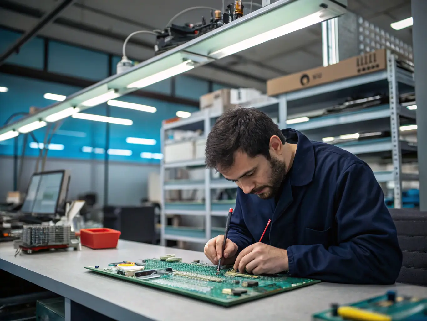 An image showing a collection of batteries and electronic components being processed for recycling at RecycleXtreme's facility.